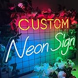 💛【Ihr eigenes Neonschild】Erstellen Sie hier Ihre eigenen Neonlichter. Unsere Neonlichter sind vollständig anpassbar, einschließlich der Auswahl Ihrer idealen Basisgröße, Schriftart, Farbe, Größe, wie die Neon-LED-Schilder beleuchtet werden, wie die Basis geschnitten wird und vieles mehr. Das fertige Neonschild wird zweifellos Ihre eigene einzigartige Dekoration sein.
