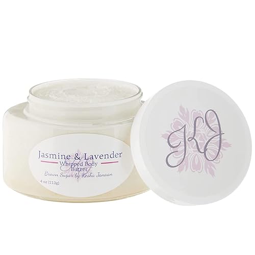 Miniatura 2 de Mantequilla corporal batida hecha a mano (jazmín y lavanda, 4 oz)
