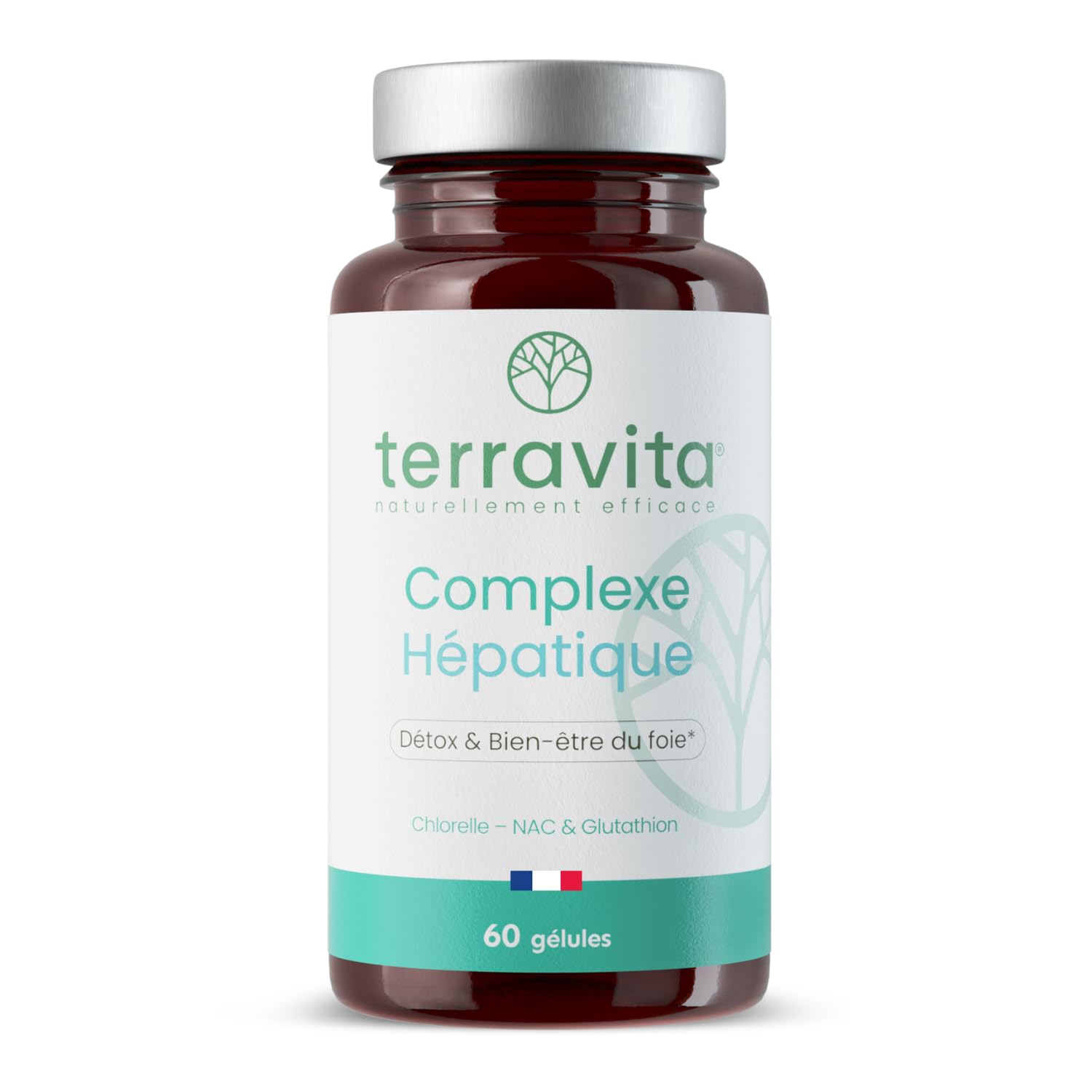 glutathion foie Complexe Hépatique | + NAC + Chlorelle + Bétaïne | 4 Actifs Detox pour Protection et Régénération du | Élimination des Toxines Complexe Foie-Vital 120 Capsules Au
