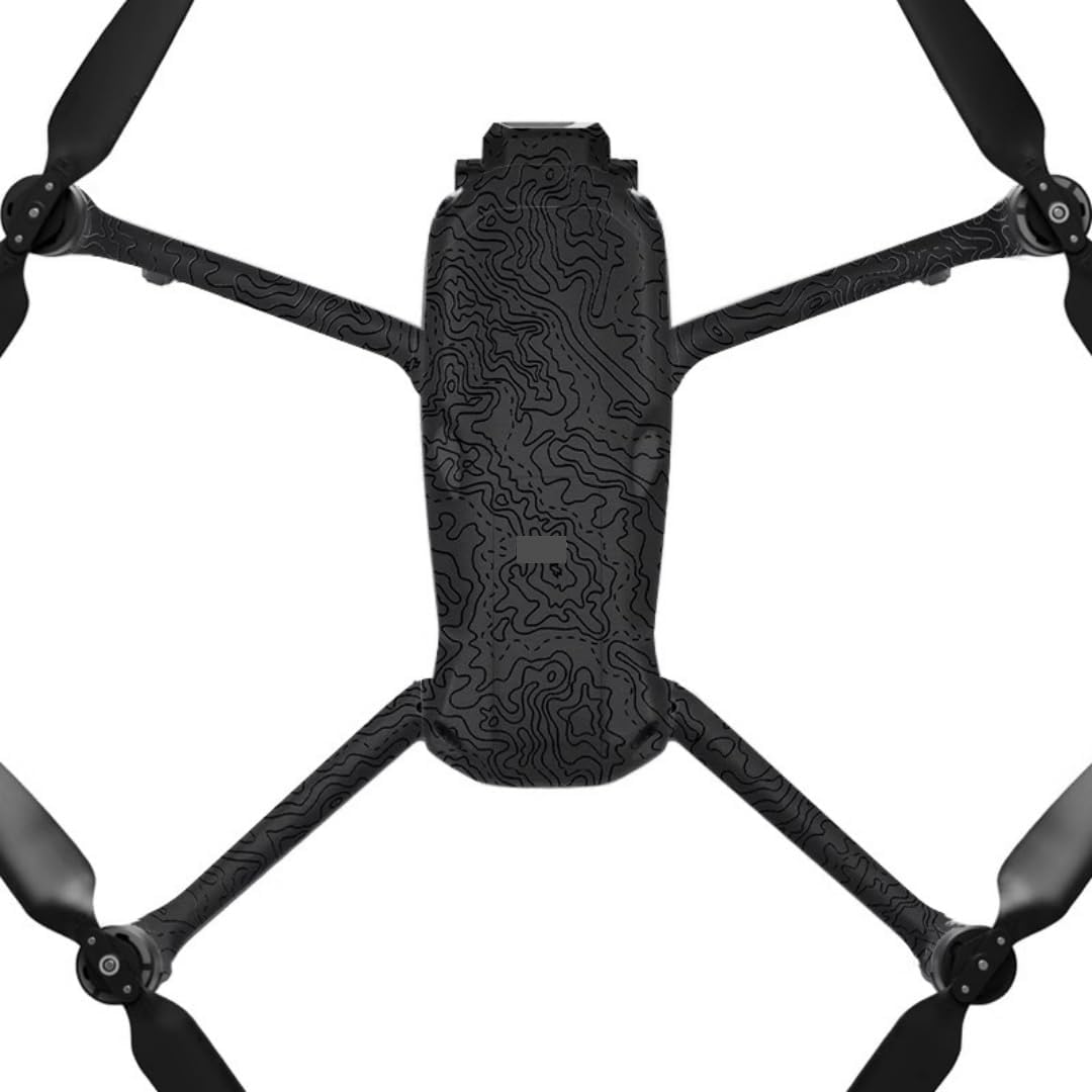 AIR3S Anti-Scratch Camera Vinyl Wrap Film Decal Skin for DJI Air 3S Body Accessories Protective Sticker Protector Coat (Contour Black Glossy)