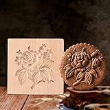 Beech Provance Rose Mold, Wooden Cookie Biscuit Mold, 3D Baking Mold, Embossing Craft Decorating...