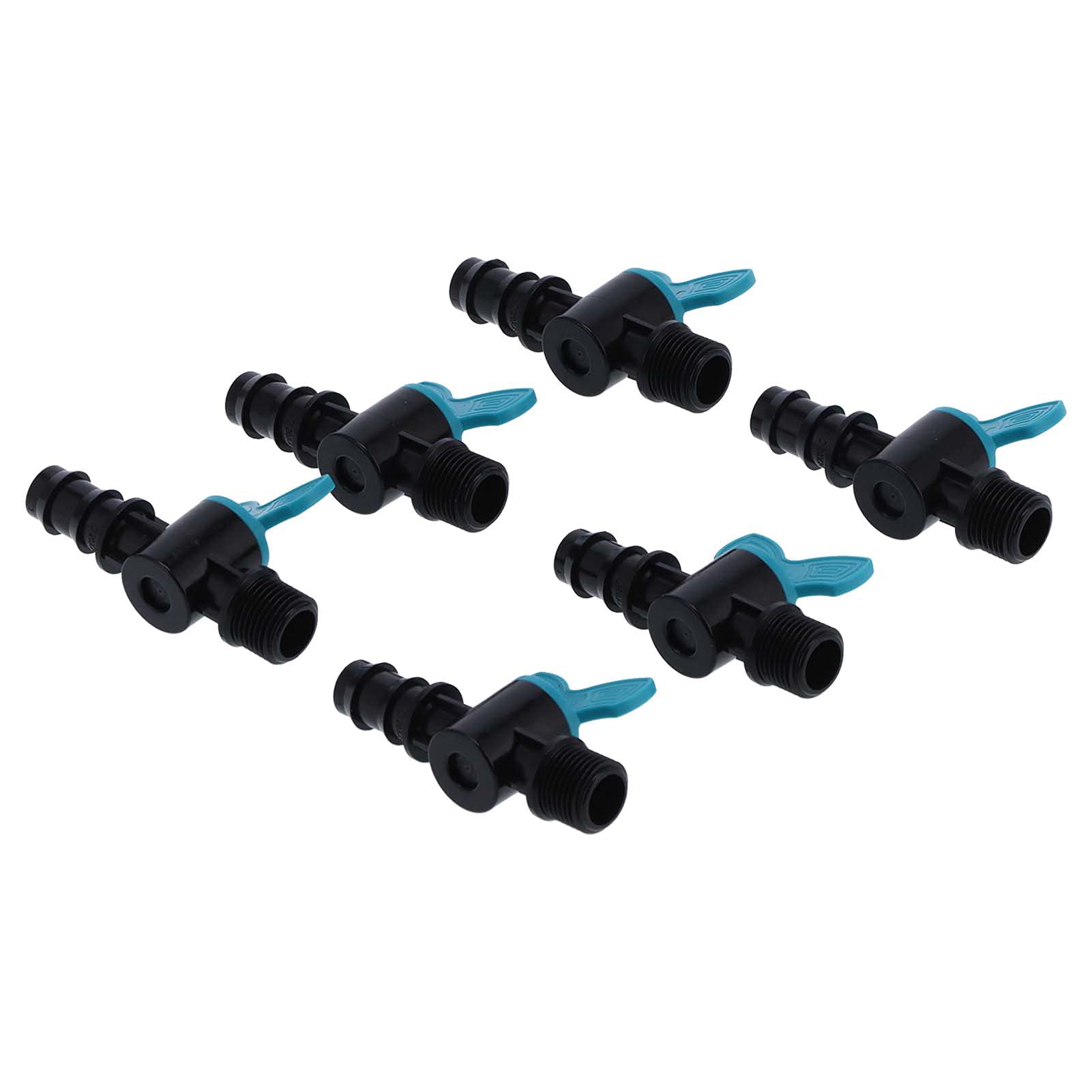 Vanne à vanne en PVC à filetage mâle de 3/4 pouces, paquet de 50, pour système d'irrigation goutte à goutte de jardin, arrêt du débit