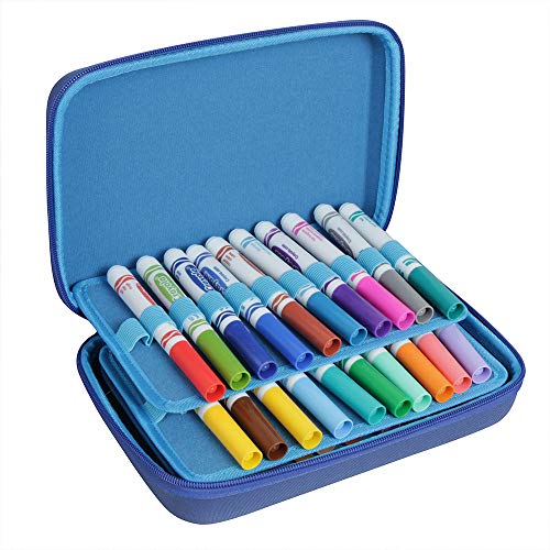 Hermitshell Travel Case for Crayola Ultra Clean Washable Broad Line Markers 44 Classic Colors (Only Case) (Blue)