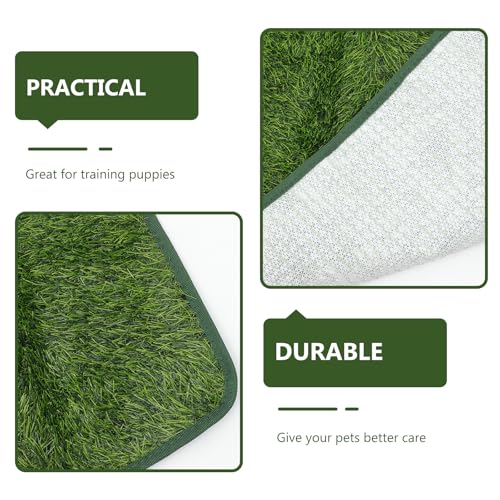 Image of Decorative Pet Pee Pad 27.7 Inch Wear-Resistant Artificial Grass Mat for Puppy Training Indoor Outdoor Use Mat Accessory