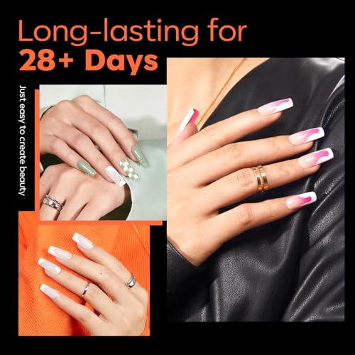 Image of Modelones Medium Square Nail Tips Pre-shaped Soft Gel Fake Nails False Full