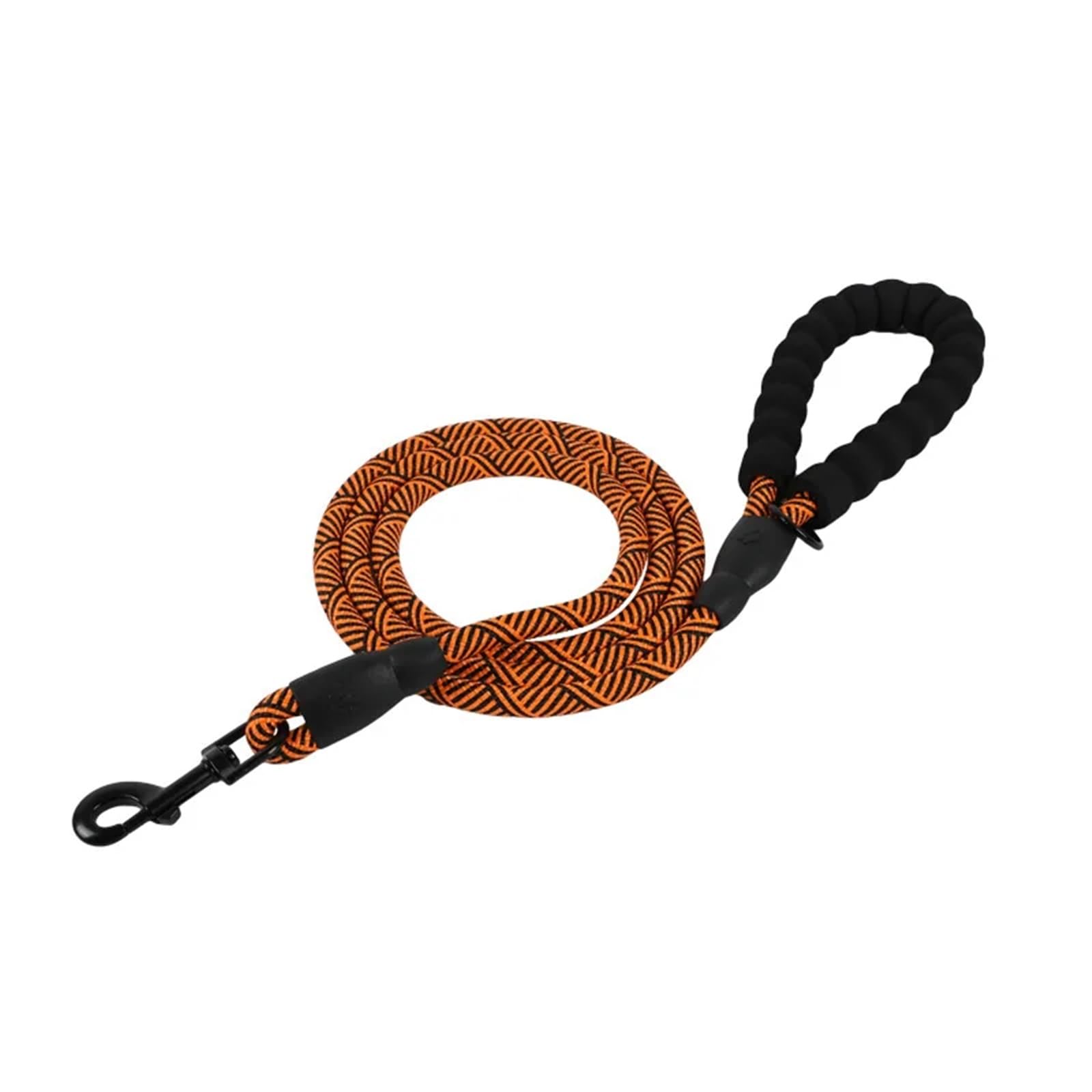 Laisse ronde en nylon orange 180cm pour chien actif