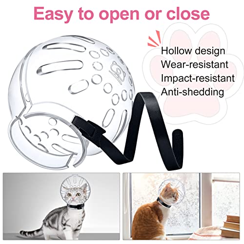 Wowamz PLXR001 Cat Muzzle, Breathable Cat Muzzle For Grooming, Cat Helmet Cat Mouth Cover Anti Bite Muzzles, Transparent Cat Helmet For Grooming, Cat Hood Face Mask thumb #3
