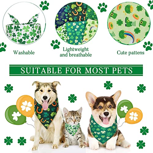 St. Patrick's Day Dog Bandanas - 6 Pack Irish Clover Shamrock Triangle Scarf Adjustable Pet Bibs St Patrick Kerchief Set Costume Accessories Decorations For Dogs Cats Pets (Small) #TOP3