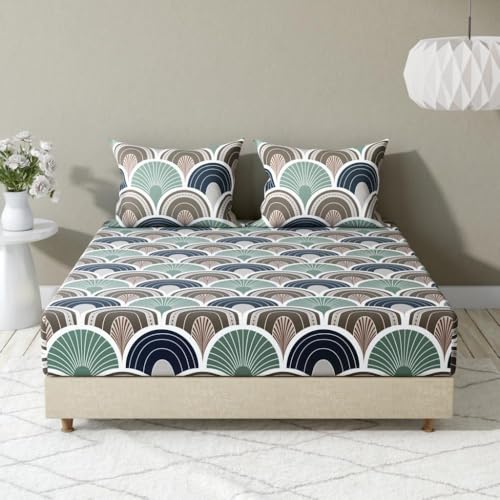 Image of Wakefit 100% Cotton 200 TC Flat Bedsheet with 1 Pillow Cover | Single Size (90x60 inches) | Ursela
