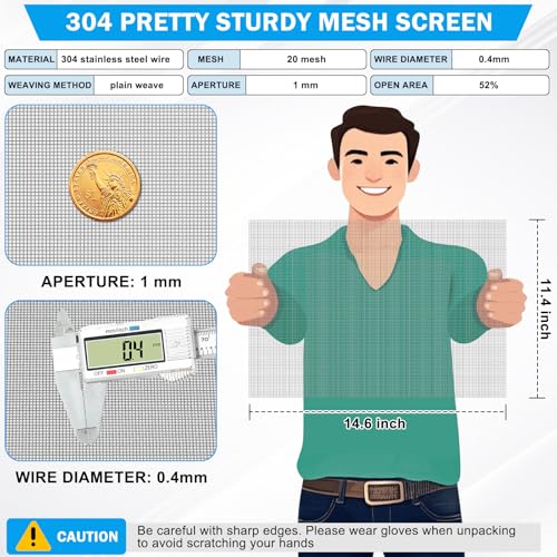 valchoose 1 piece woven 304 stainless steel mesh 14634 x11434 372x292mm easy to cut metal screen mesh hard amp never rust wire screen mesh heat resisting used for vent bbq filters window diy