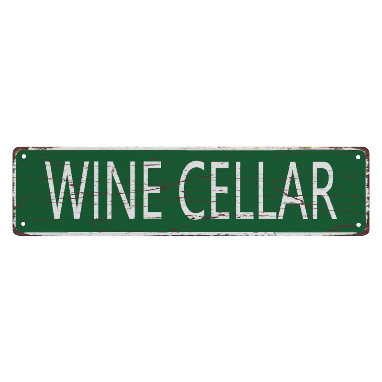 Peiyeety A009 Vintage Metal Tin Sign Decorative Wall Art For Home, Wine Cellar, Rustic Style, Wine Cellar Themed Street Sign, Durable Waterproof Rustproof, Easy To Mount, 4X16 Inch