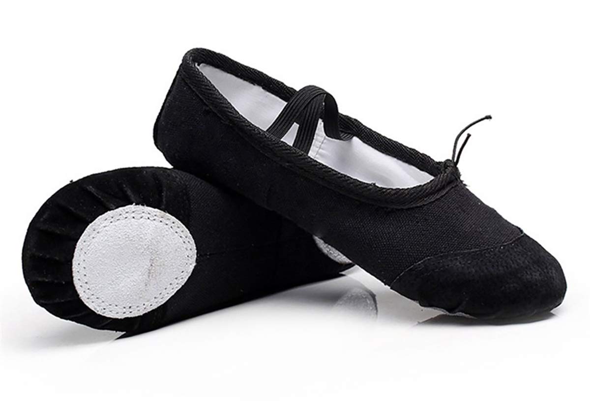 Furein Ballet Canvas Dance Shoes Gymnastic Shoes Flat Split Sole Leather Girls Ladies Children's and Adult's Sizes