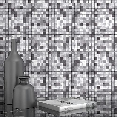 BeNice Stick on Wall Tiles Stickers,Peel and Stick Wall Tiles Adhesive Bathroom Tiles 3D Splashback Tiles(10sheets,Champagne Gold)