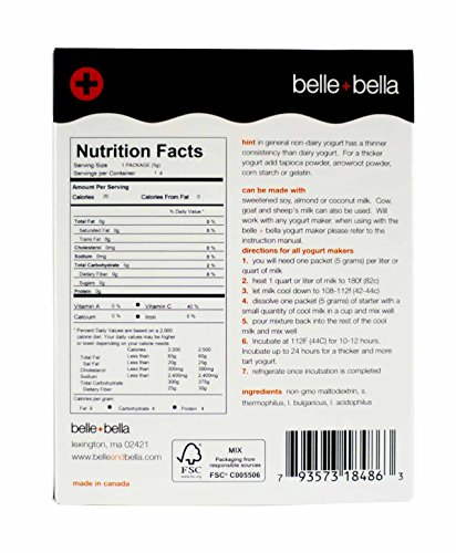 Belle+ Bella - Yogurt Starter 4 x 5g Packets (Pack of 2)