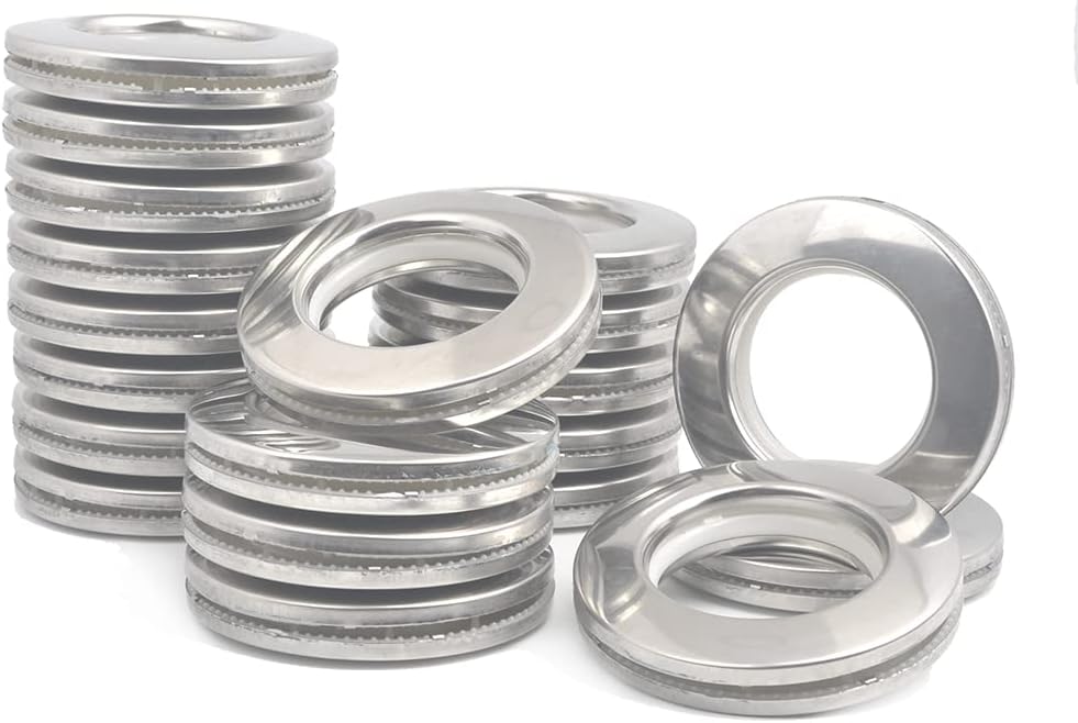 Curtain Grommets Surface 20 pcs Stainless Steel Metal Curtain Eyelet Rings Inner Layer ABS Plastic Drapery Grommets 1.65“ Grommet Kit Curtain Rings (20)