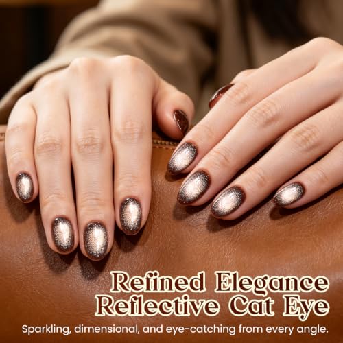 Image of Beetles Fall Brown Cat Eye Gel Nail Polish