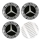 Autoaufkleber Radnabenkappe Aus verchromtem Aluminium. 4 Stück/Set, Außendurchmesser: 65 mm. Passend für Mercedes-Benz.