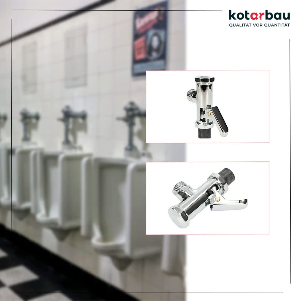 KOTARBAU® Fluxómetro 3/4", Fluxor Cromado, Sistema de Descarga de Agua para inodoros, urinarios y grifos, Fluxor para Inodoro con Rosca 3/4, Fluxor con Palanca, Grifo de Inodoro