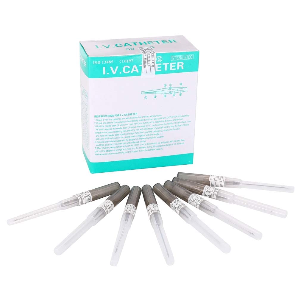 Piercing Needles,50PCS 16G IV Catheter Needles 16 Gauge Disposable Stainless Steel Hollow Body Piercing Needles for Ear Nose Belly Navel Nipple Piercing(16G)