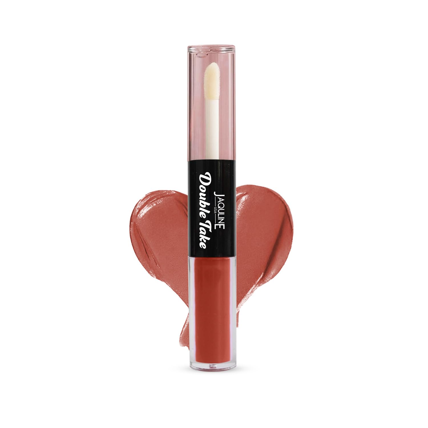 JAQULINE USA Double Take Matte & Gloss Lipstick | Dual Finish | Long-Lasting | Non-Transfer | High Shine & Intense Color - Rose Delight 04, 6.5 ml