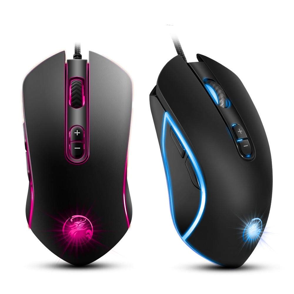 Sodoop 3200DPI Led Ergonomically Optical 7 Buttons USB Wired Gaming Mouse for Pc Laptop Game (Black)