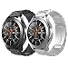 Produktbild TiMOVO Armband Geeignet für Galaxy Watch 46mm/Gear S3 Classic/Gear S3 Frontier, [2-Pack] Edelstahl Uhrenarmband Ersatzarmband Handgelenk Strap Band mit Werkzeug - Schwarz + Silber
