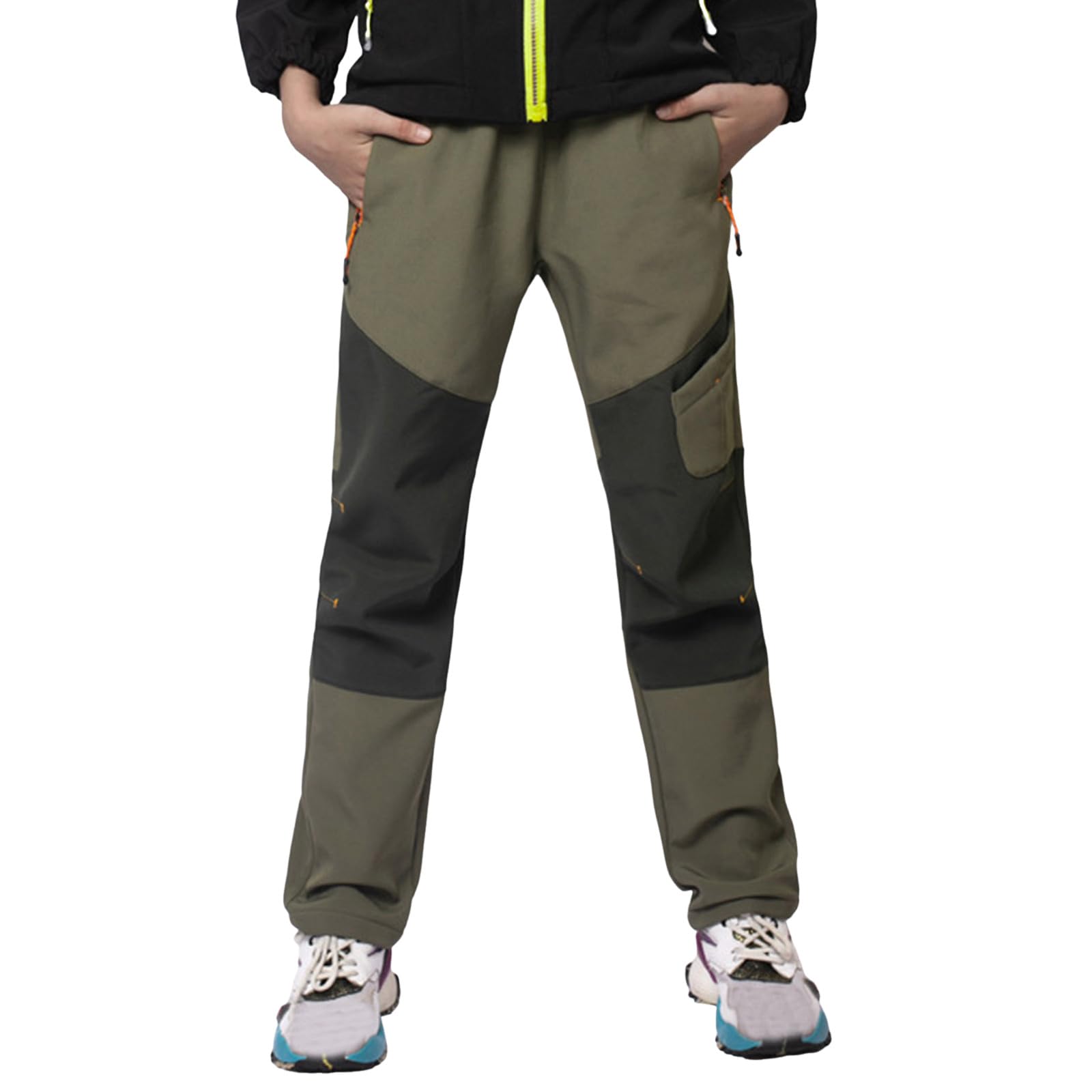 Genérico Pantalones de Esquí para Niños con Diseño Patchwork y Bolsillos para Actividades Invernales y Uso Casual Diario