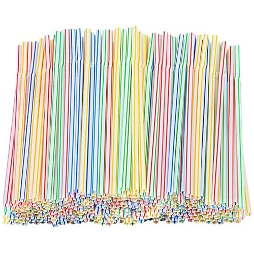 Pitillos plásticos multicolor desechables 21 cm 1500 unidades miniatura 1