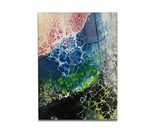 Giallobus - CUADRO SOBRE VIDRIO ACRÍLICO PLEXIGLASS - ABSTRACT DESIGN - MICRO E MACRO COLOR - 70X100CM