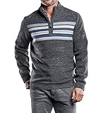 Stehkragen mit Zip engbers Herren Pullover Polokragen, 28762, Grau in Größe XXL
