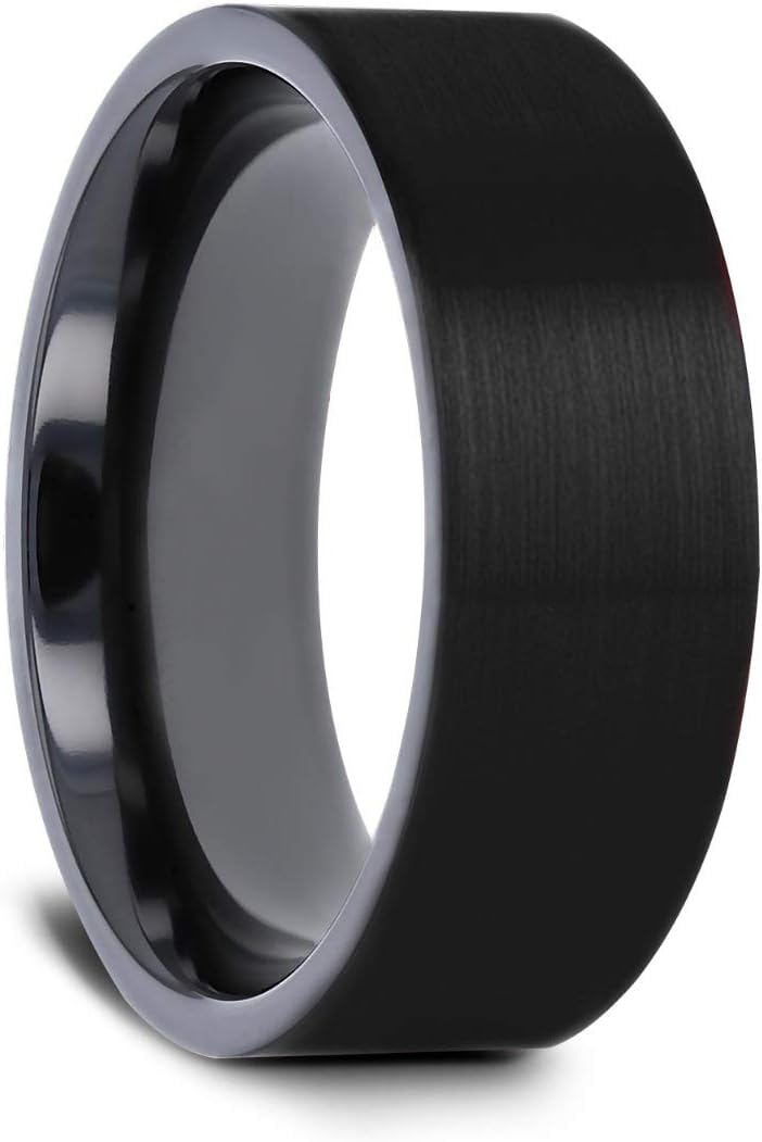 San Bernardino | Titanium Ring | Comfort Fit | Brushed Finish Flat Black Wedding Band