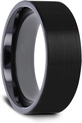 San Bernardino | Titanium Ring | Comfort Fit | Brushed Finish Flat Black Wedding Band