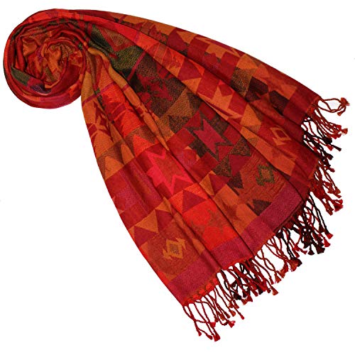 Foulard Pashmina femme LORENZO CANA rouge pour vos soirées