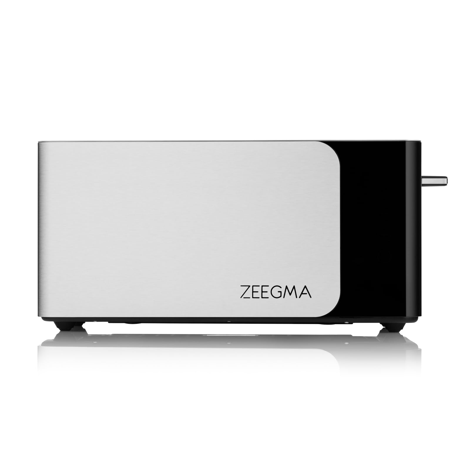 ZEEGMA TOSTEE SMART Tostadora de Pan de 4 Rebanadas de Acero Inoxidable, Soporte para Panecillos 1500 W, Descongelar, Recalentar y Parar, Bandeja para Migas, Panel Táctil con Temporizador, 6 Niveles