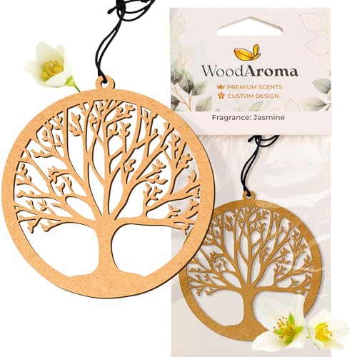 Ambientador de madera para el árbol del coche 1 un – Purificador de aire colgante natural – Fragancia duradera – Accesorios de coche ecológicos y elegantes – Aromaterapia para coche, hogar y oficina