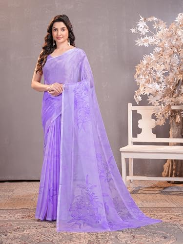 Image of Garden Vareli Floral Print Chiffon Saree