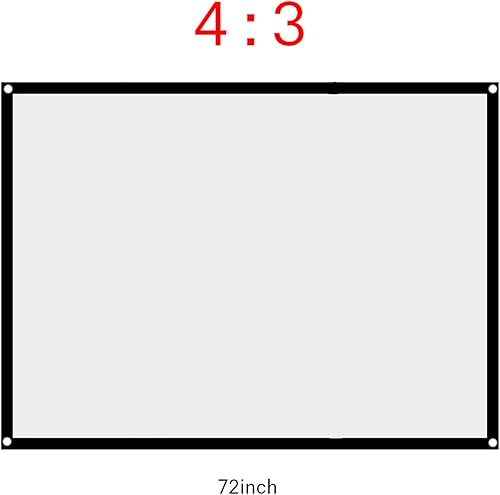 Miniatura 3 de Pantalla de proyección portátil antiarrugas HD de 72 pulgadas, pantalla de proyección de cortina blanca plegable sin arrugas, para