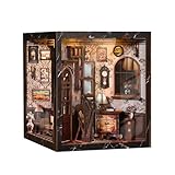 DIY Book Nook Kit with LED Light, Miniature Dollhouse, 3D Wooden Puzzle, Bookshelf Insert Decor Craft Gift (European Melody MusicalInstrument Box)