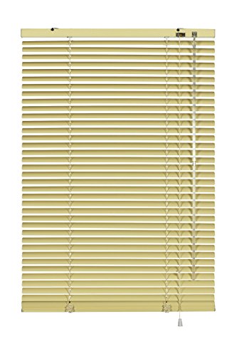 GARDINIA Veneziana in alluminio, Visibilità, Protezione dalla luce e ai raggi solari, Fissaggio al muro e al plafone, Kit di montaggio incluso, Beige, 40 x 175 cm (LxA)