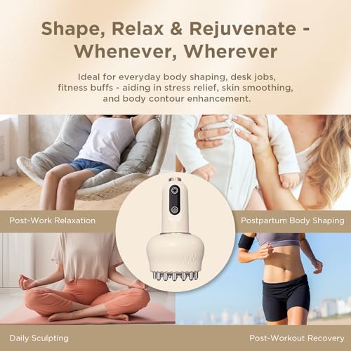 Lymphatic Drainage Massager, Cellulite Massage Tool: Reduces Stretch Marks & Cellulite for Legs, Arms, Belly - Body Sculpting Device with Microcurrent, LED Light, Heat & Vibration - Image 7