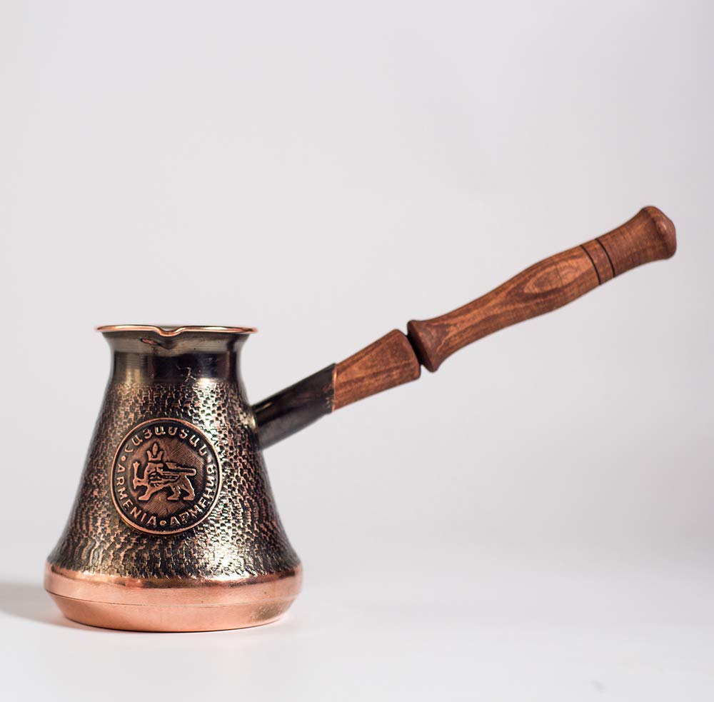 Copper Coffee Pot Maker, Jazzve, Cezve Ibrik, Armenia Jezve Jazve wooden handle ARMENIAN coffee maker, handmade, turka, personalized