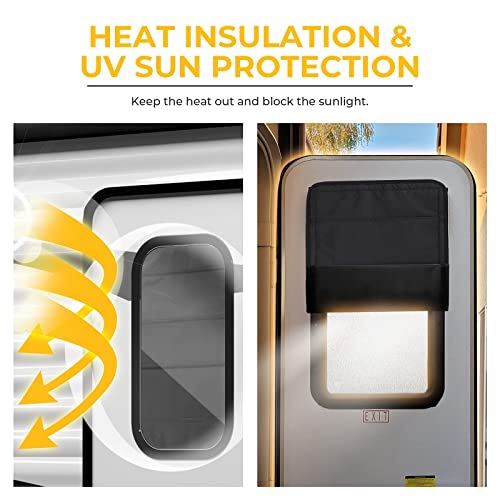 BougeRV RV Door Shade Cover, Foldable RV Sun Shade Windshield Blackout
