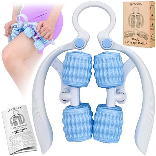 Körpermassageroller - Ausziehbarer doppelseitiger Muskelmassager - Flexibles Tiefengewebe-Massagegerät - 3 Positionswinkel 0, 90, 180 Grad - von Cozlow