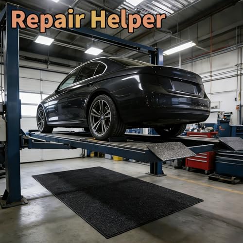 eupdd ölauffangmatte: 2 Stück Garagenboden Matten, Motorrad Teppich, 100x200 cm Grau Chemiefaser Filz, Ölbindend rutschfest Reparatur Unterlage Für Garage Werkbank Auto Service
