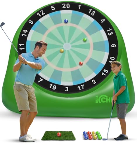 Swooc Games® - Xl Bull Chipper™ | Giant Golf Darts (Over 8Ft Tall) With 10+ Golf Games | Backyard Game W/Air Pump | Yard Game For Adults | Giant Outdoor Fun For Adults And Family | Outside Activity