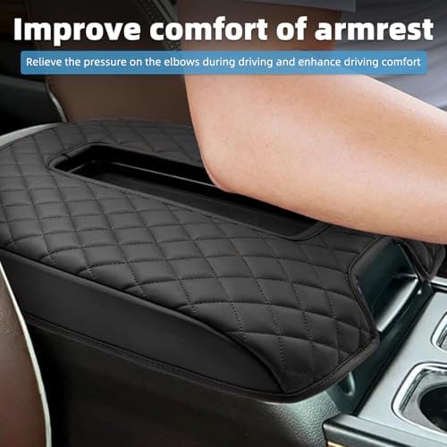 Image of Center Console Armrest Cover Compatible with Chevy Silverado and Fit for GMC Sierra 1500 2500 3500 2014-2018,and Fit for Yukon /Tahoe /Suburban 2015-2020(for Bucket Seat Only)