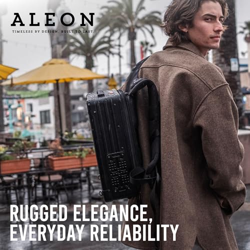 All Aluminum Lightweight 16" Hybrid Backpack for Men & Women, Fits 13" Laptop, Premium Hard Shell Backpack for Business Travel with RFID blocker for Tech, Executive, Gamers, Photographer (Black)3