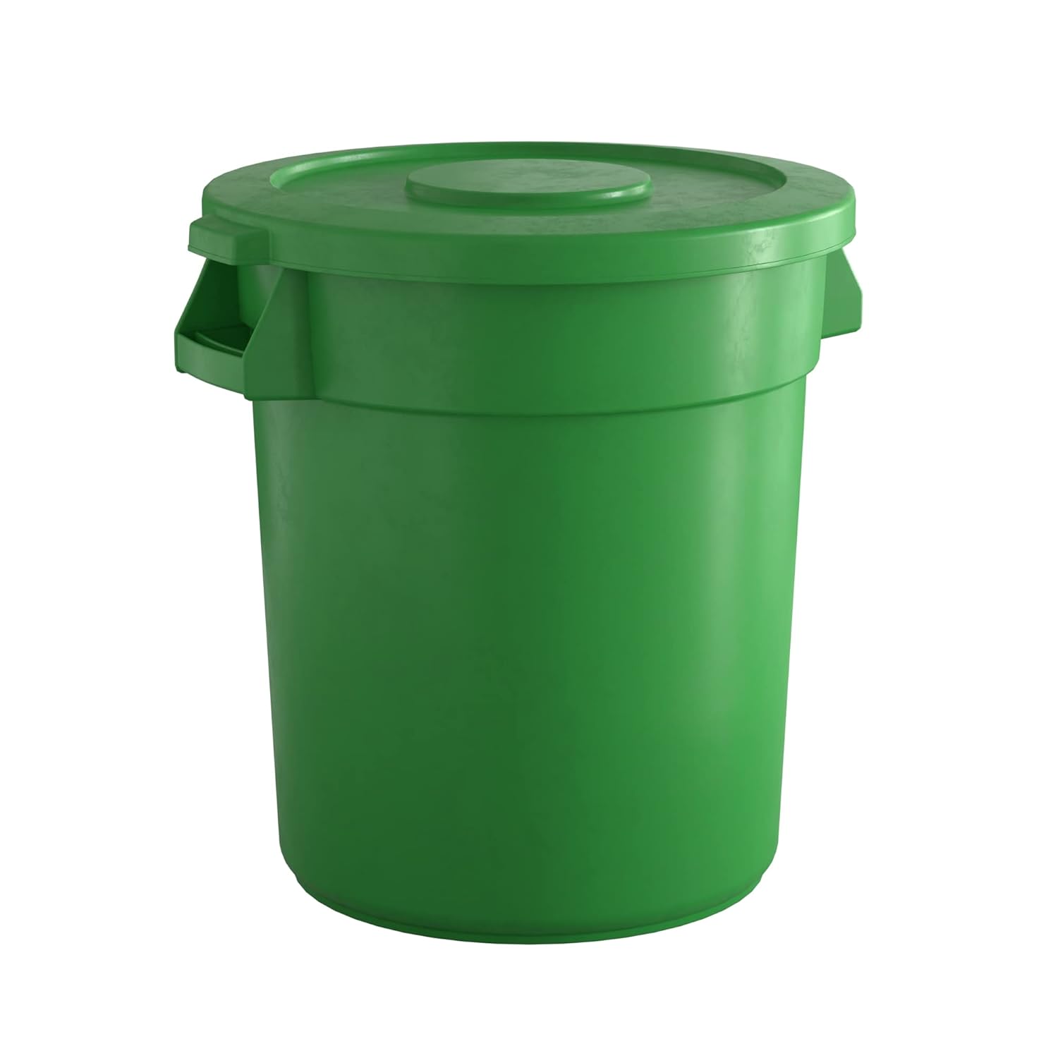 20 Gallon Green Round Commercial Trash Can with Lid