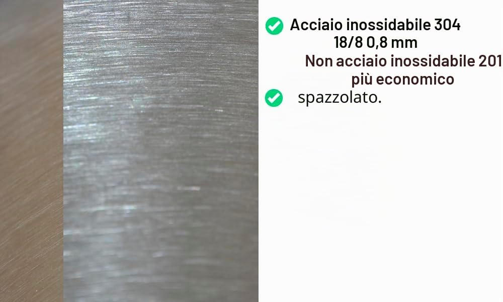 1x Lavello da Cucina, Acciaio Inox 304, Spessore 0,8 mm, Rettangolare, 2 Vasche 100 x 50 (Ripiano per Lavello a Destra)