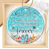 ZAGKOO Beach Themed Gift - Beach Gifts for Women - Beachy Ornaments - Decoration Gifts for Women, Men, Family, Friends - Beachy Christmas Party Decorations - Ceramic Christmas Ornament 2025